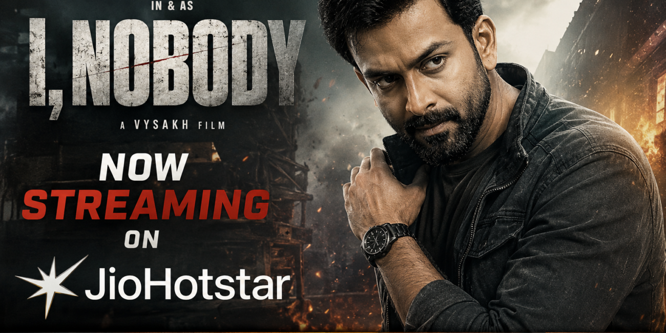 Prithviraj Sukumaran I Nobody JioHotstar OTT release poster