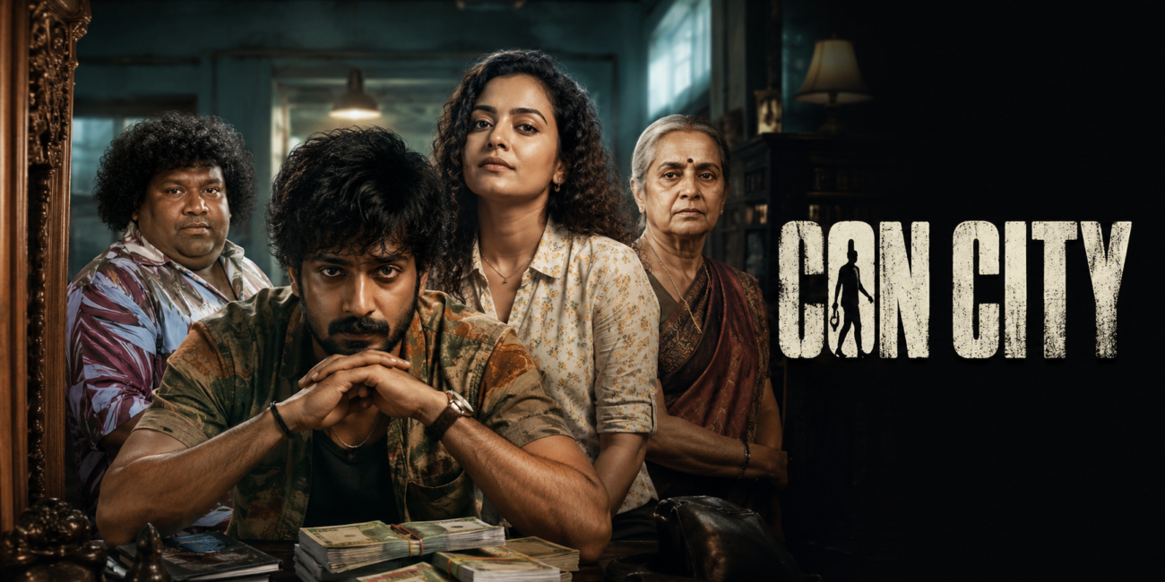 Arjun Das Anna Ben Con City movie review heist comedy poster