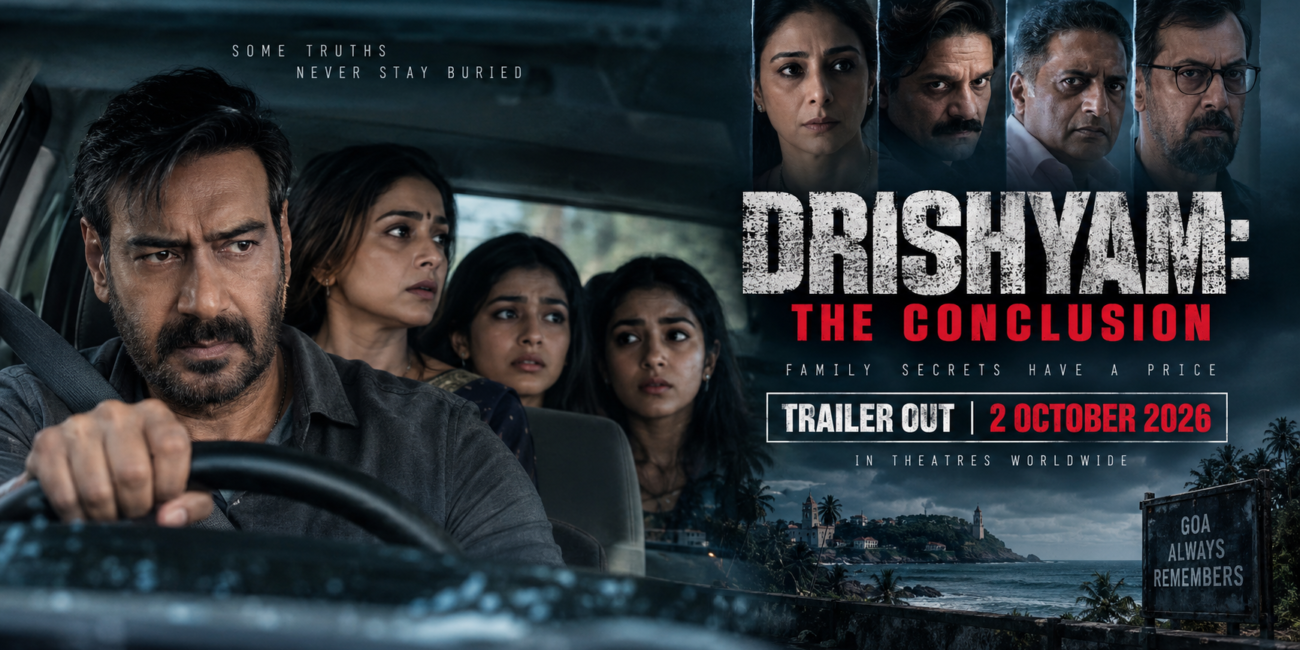 Ajay Devgn Tabu Drishyam The Conclusion trailer poster