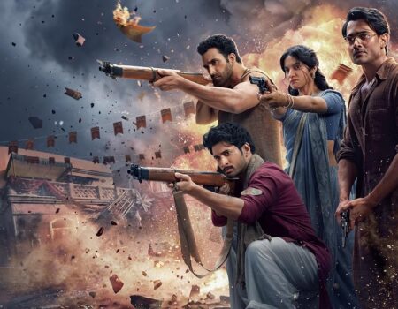 Bhuvan Bam Rohit Saraf and Pratibha Ranta in The Revolutionaries