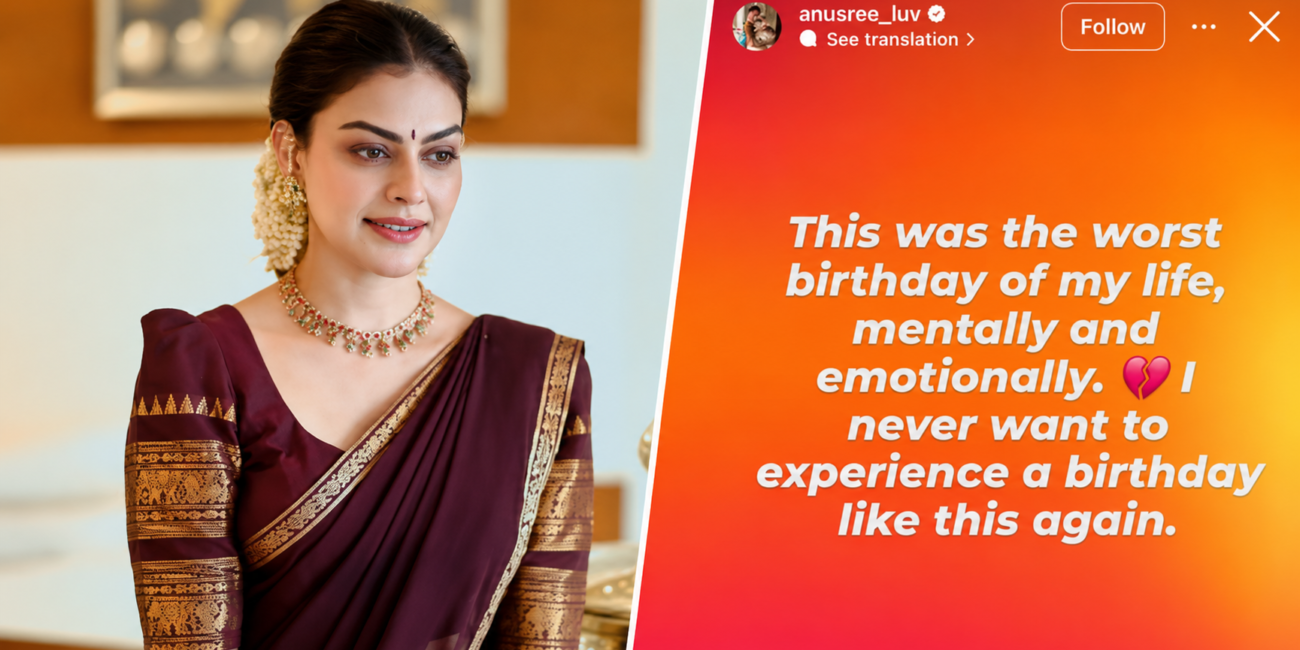 Malayalam actress Anusree in a promotional image for her film