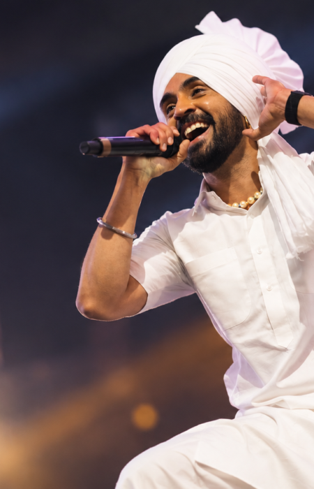 Diljit Dosanjh during a live concert performance