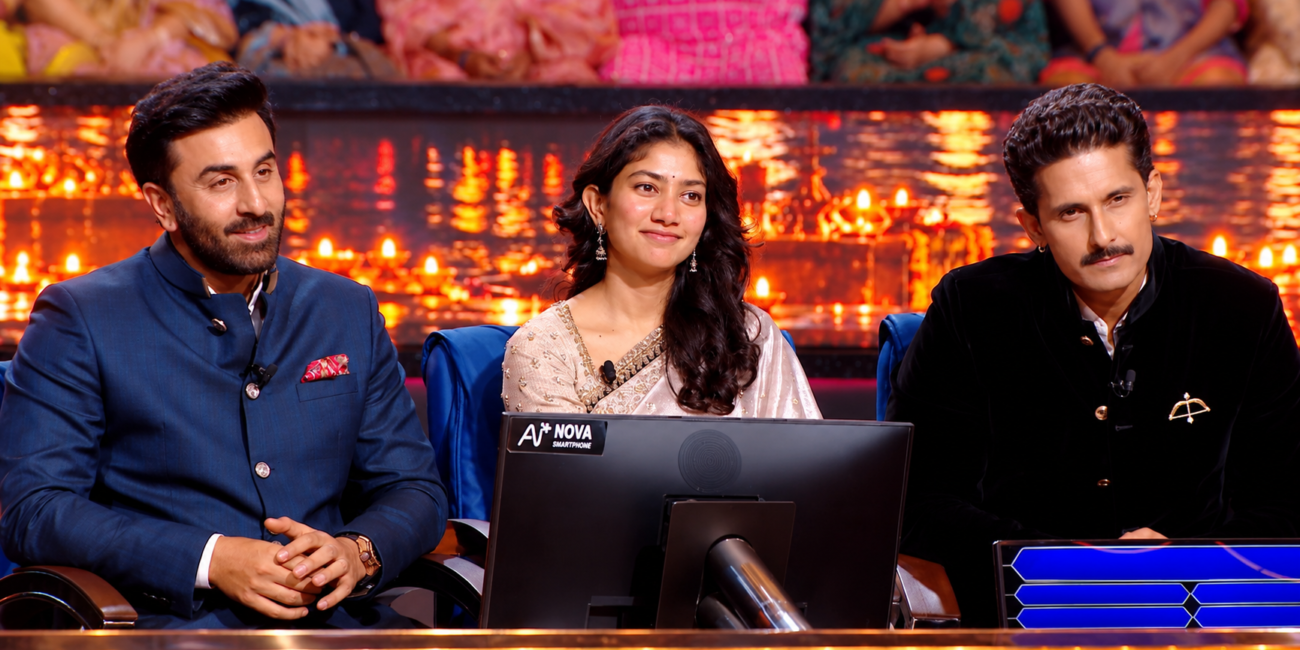 Ranbir Kapoor, Sai Pallavi and Ravie Dubey with Amitabh Bachchan on KBC