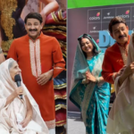 Manoj Tiwari singing Nimiya Ke Dariya Se with his mother on a TV show