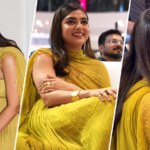 Nazriya Nazim in an olive green outfit at the Scene Dubai promotional event