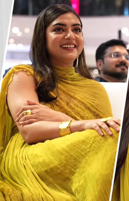 Nazriya Nazim in an olive green outfit at the Scene Dubai promotional event