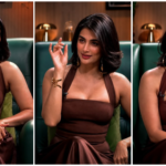 Kalki 2898 AD Part 2 की शूटिंग के लिए Hyderabad पहुंचे Kamal Haasan Pooja Hegde in a chocolate-brown halter dress for a Telugu talk show appearance