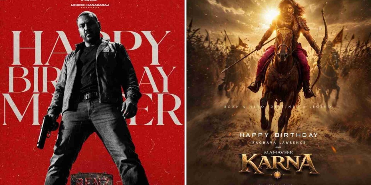 Raghava Lawrence 50th Birthday: Fans को मिला BENZ और Mahaveer Karna का First Look Poster Raghava Lawrence in BENZ and Mahaveer Karna birthday special posters