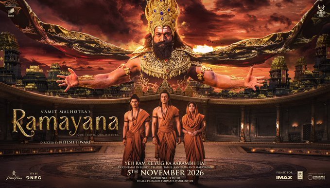 Yash, Ranbir Kapoor and Sai Pallavi in the Ramayana movie promotional campaign