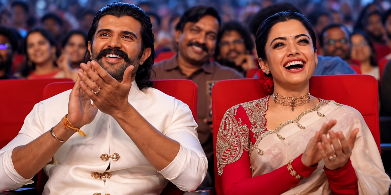 Vijay Deverakonda at the Ranabaali pre-release event in Hyderabad