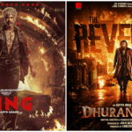 Shah Rukh Khan in the new King movie poster with a red rose and gun