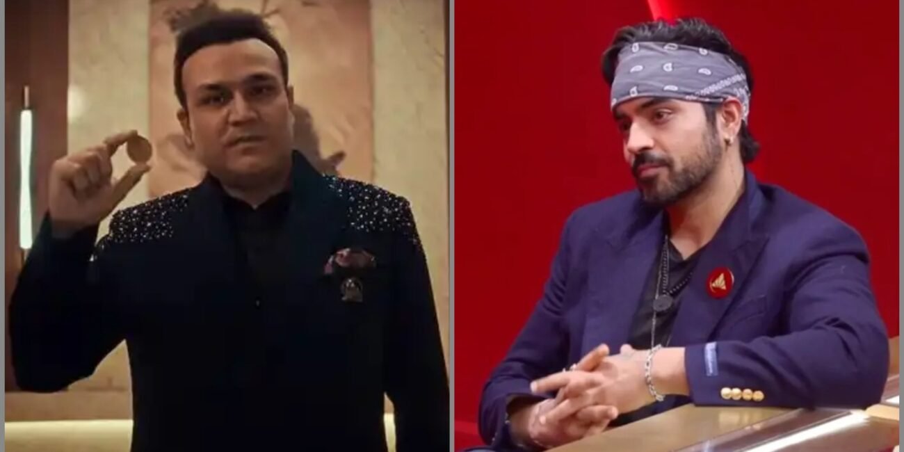 Virender Sehwag, Gautam Gulati and Manish Kashyap during Rise and Fall 2