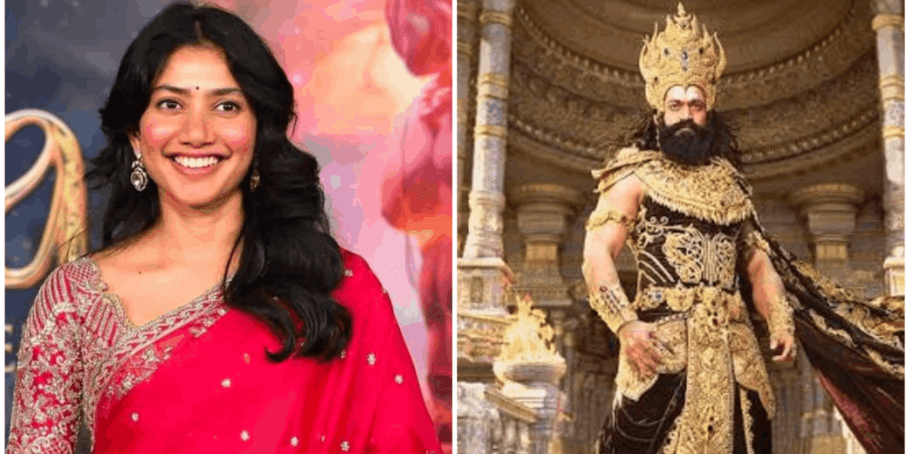 Sai Pallavi as Sita at the Ramayana film premiere with Ranbir Kapoor and Yash
